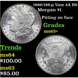 1886/188-p Vam 4A R6 Morgan Dollar $1 Grades Select+ Unc