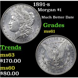 1891-s Morgan Dollar $1 Grades BU+