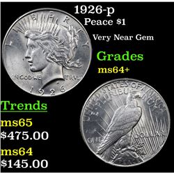 1926-p Peace Dollar $1 Grades Choice+ Unc