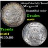 Image 1 : 1884-p Colorfully Toned Morgan Dollar $1 Grades Choice Unc