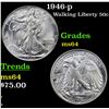 Image 1 : 1946-p Walking Liberty Half Dollar 50c Grades Choice Unc