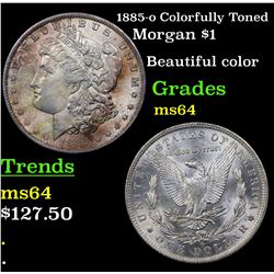 1885-o Colorfully Toned Morgan Dollar $1 Grades Choice Unc