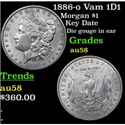 1886-o Vam 1D1 Morgan Dollar $1 Grades Choice AU/BU Slider