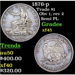 1876-p Trade Dollar $1 Grades xf+