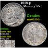 Image 1 : 1918-p Mercury Dime 10c Grades Select Unc FSB