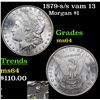 Image 1 : 1879-s /s vam 13 Morgan Dollar $1 Grades Choice Unc