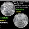 Image 1 : 1886-p Vam 6B R5 Morgan Dollar $1 Grades GEM Unc