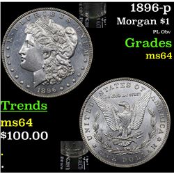 1896-p Morgan Dollar $1 Grades Choice Unc