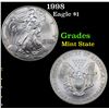 Image 1 : 1998 Silver Eagle Dollar $1 Grades Mint State