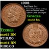Image 1 : 1908 Indian Cent 1c Grades GEM Unc BN