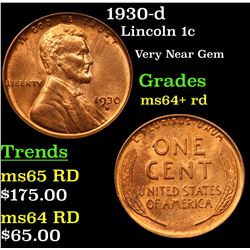 1930-d Lincoln Cent 1c Grades Choice+ Unc RD