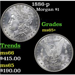 1886-p Morgan Dollar $1 Grades GEM+ Unc