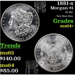 1881-s Morgan Dollar $1 Grades Choice+ Unc