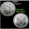Image 1 : 2002 Silver Eagle Dollar $1 Grades Mint State