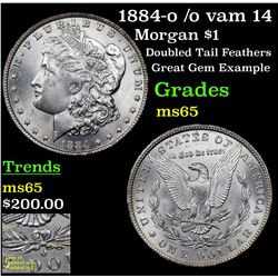 1884-o /o vam 14 Morgan Dollar $1 Grades GEM Unc