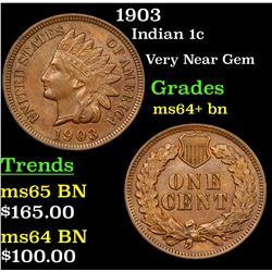 1903 Indian Cent 1c Grades Choice+ Unc BN