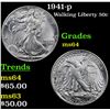 Image 1 : 1941-p Walking Liberty Half Dollar 50c Grades Choice Unc