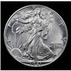 Image 2 : 1941-p Walking Liberty Half Dollar 50c Grades Choice Unc