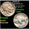 Image 1 : 1935-d Buffalo Nickel 5c Grades Choice Unc