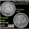Image 1 : 1875-s FS-301 MPD Twenty Cent Piece 20c Grades vf+