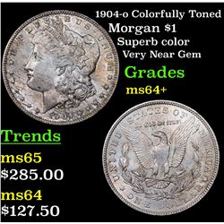 1904-o Colorfully Toned Morgan Dollar $1 Grades Choice+ Unc