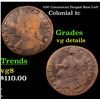 Image 1 : 1787 Conneticut Draped Bust Left Colonial Cent 1c Grades vg details