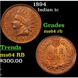 1894 Indian Cent 1c Grades Choice Unc RB