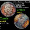 Image 1 : 1890-p Rainbow Toned Morgan Dollar $1 Grades Choice Unc