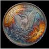 Image 3 : 1890-p Rainbow Toned Morgan Dollar $1 Grades Choice Unc