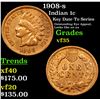 Image 1 : 1908-s Indian Cent 1c Grades vf++