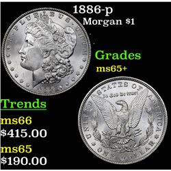 1886-p Morgan Dollar $1 Grades GEM+ Unc