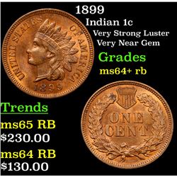 1899 Indian Cent 1c Grades Choice+ Unc RB
