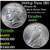 Image 1 : 1935-p Vam 1B1 Peace Dollar $1 Grades Choice+ Unc