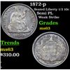 Image 1 : 1872-p Seated Liberty Half Dime 1/2 10c Grades Select Unc