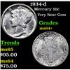 Image 1 : 1934-d Mercury Dime 10c Grades Choice+ Unc