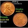 Image 1 : 1919-p Lincoln Cent 1c Grades Choice Unc RB