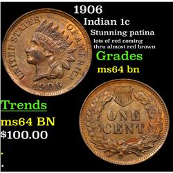 1906 Indian Cent 1c Grades Choice Unc BN