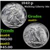 Image 1 : 1942-p Walking Liberty Half Dollar 50c Grades Select+ Unc