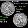 Image 1 : 1946-d Walking Liberty Half Dollar 50c Grades Choice AU/BU Slider