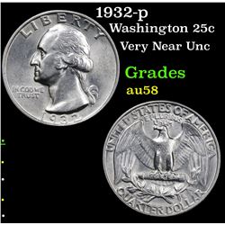1932-p Washington Quarter 25c Grades Choice AU/BU Slider