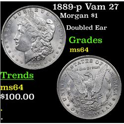 1889-p Vam 27 Morgan Dollar $1 Grades Choice Unc
