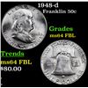 Image 1 : 1948-d Franklin Half Dollar 50c Grades Choice Unc FBL