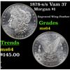 Image 1 : 1878-s /s Vam 37 Morgan Dollar $1 Grades Choice Unc