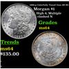 Image 1 : 1886-p Colorfully Toned Vam 6B R5 Morgan Dollar $1 Grades Choice Unc