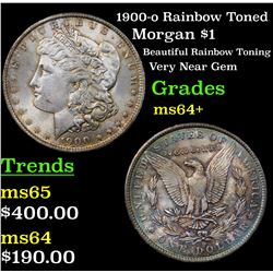 1900-o Rainbow Toned Morgan Dollar $1 Grades Choice+ Unc