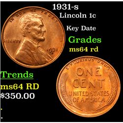 1931-s Lincoln Cent 1c Grades Choice Unc RD