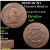 Image 1 : 1820/19 N1 Coronet Head Large Cent 1c Grades vg, very good