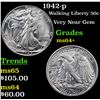 Image 1 : 1942-p Walking Liberty Half Dollar 50c Grades Choice+ Unc