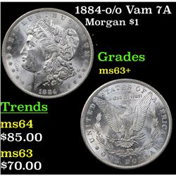 1884-o /o Vam 7A Morgan Dollar $1 Grades Select+ Unc