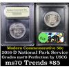 Image 1 : 2016-d National Park Service Modern Commem Half Dollar 50c Graded ms70, Perfection By USCG